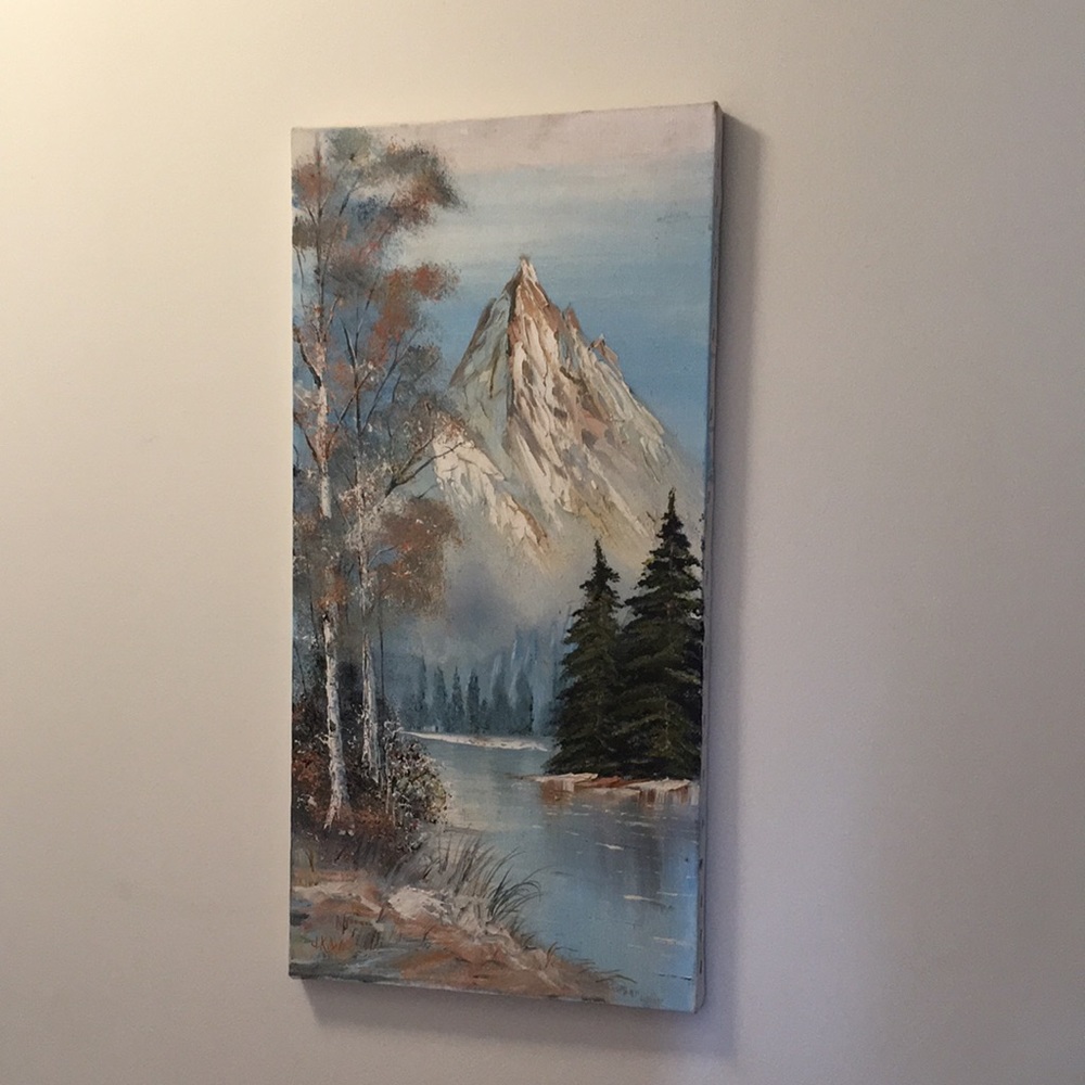 Original Signed Mountain Landscape Painting - Picture 1 of 8